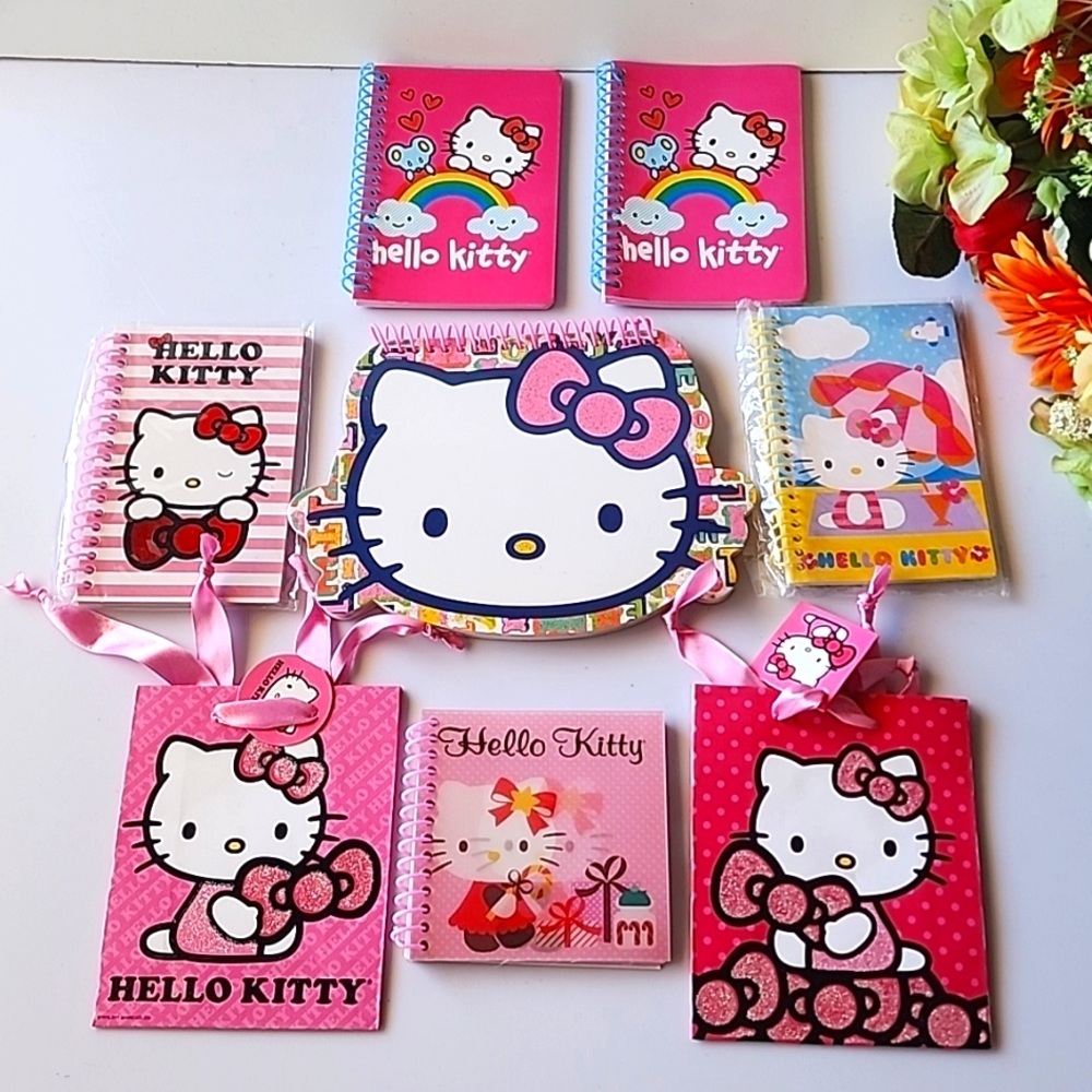 8 pieces of Hello Kitty, Mini Notebooks, and plus more.